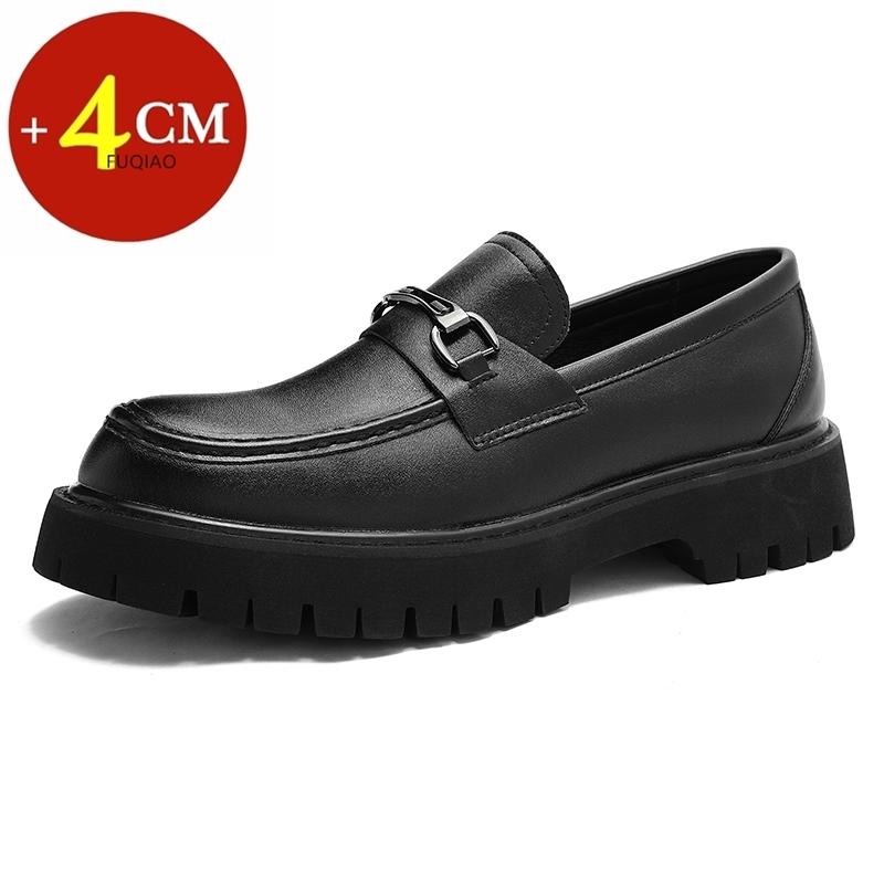Men Loafers Pu Leather 4cm Thick Soled Height Increasing Shoes Comfortable Business Daily Commuting Formal Shoes
