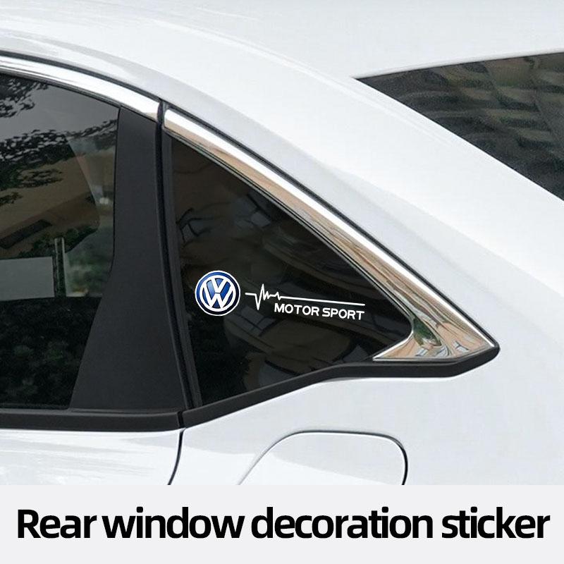 2Pcs Car Emblem Badge Windows Sticker Decal Auto Styling Accessories For Volkswagen VW ID3 Passat Arteon Jetta T-ROC Golf Amarok zd9