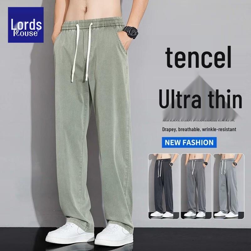 Luozi Men s Ice Silk Loose Straight Jeans XL