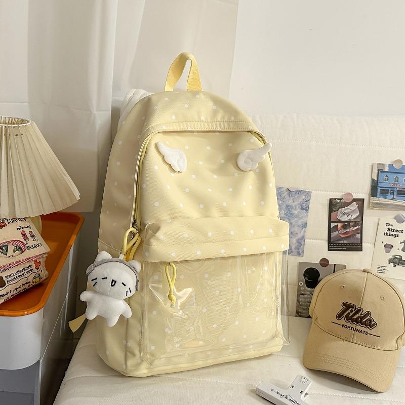 Korean version of polka dots cute angel wings girl heart sweet little backpack Mori small fresh junior high school girls backpack
