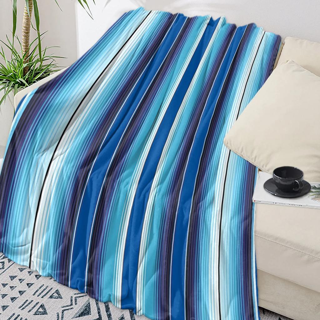 Colorful Mexican Stripe Throw Blanket Soft Flannel for Kids Warm Sofa Bedspread Portable Home Textile