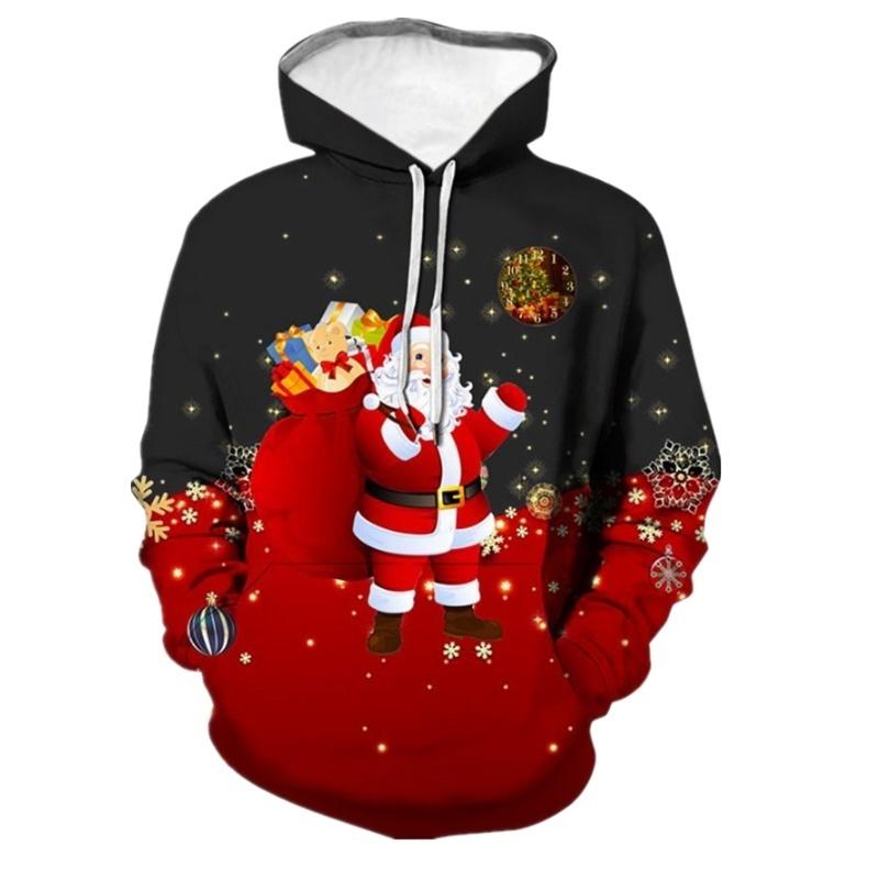 

New Christmas Tree Hoodies Santa Claus 3D Print Men Women Hooded Sweatshirts Oversized Pullovers Y2k Harajuku Tops Male Clothing 6XL