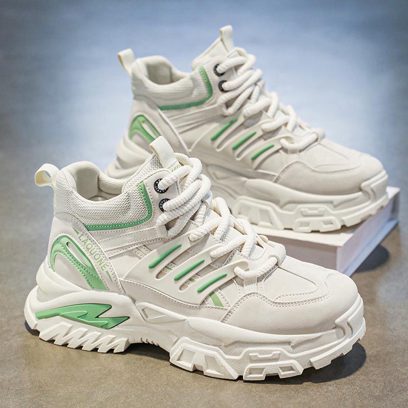 Buty Męskie Sneakersy na Platformie typu High-top Trend Wszechstronne Sportowe Rekreacyjne Grube Podeszwy Podwyższające Buty Toolingowe Zapatillas Hombre