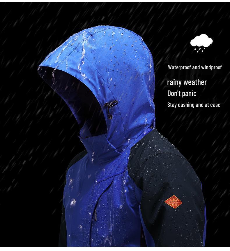 Men's and Women's 3-in-1 Fleece Outdoor Jacket: Windproof, Waterproof, Removable Warm Coat for Mountaineering