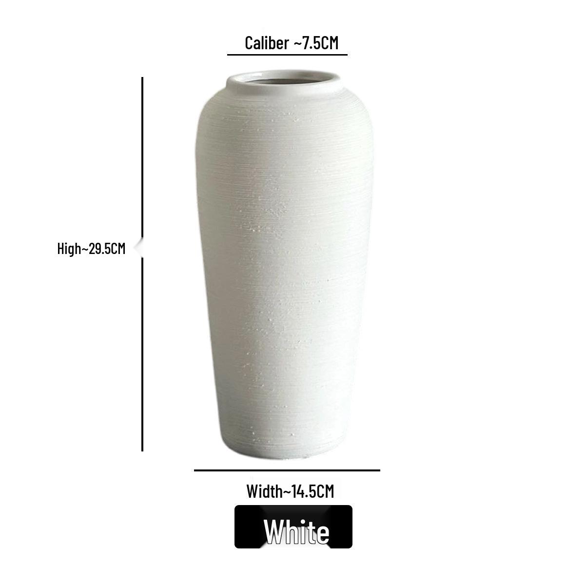 Pre-owned Black Wabi-sabi Style Ceramic Vase - Retro Brushed Coarse Pottery Flower Pot Ornament