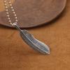 S925 Sterling Silver Jewelry Retro Thai Silver Men and Women Takahashi Goro Trend Feather Pendant