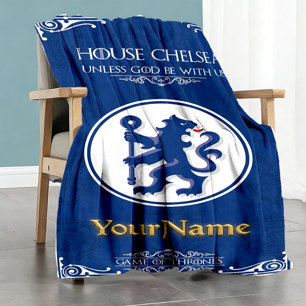 Chelsea Customize Your Name Blanket Multi-purpose Personalized Blanket Soft & Cozy for Office Bedding Chair Couch Four Seasons Universal