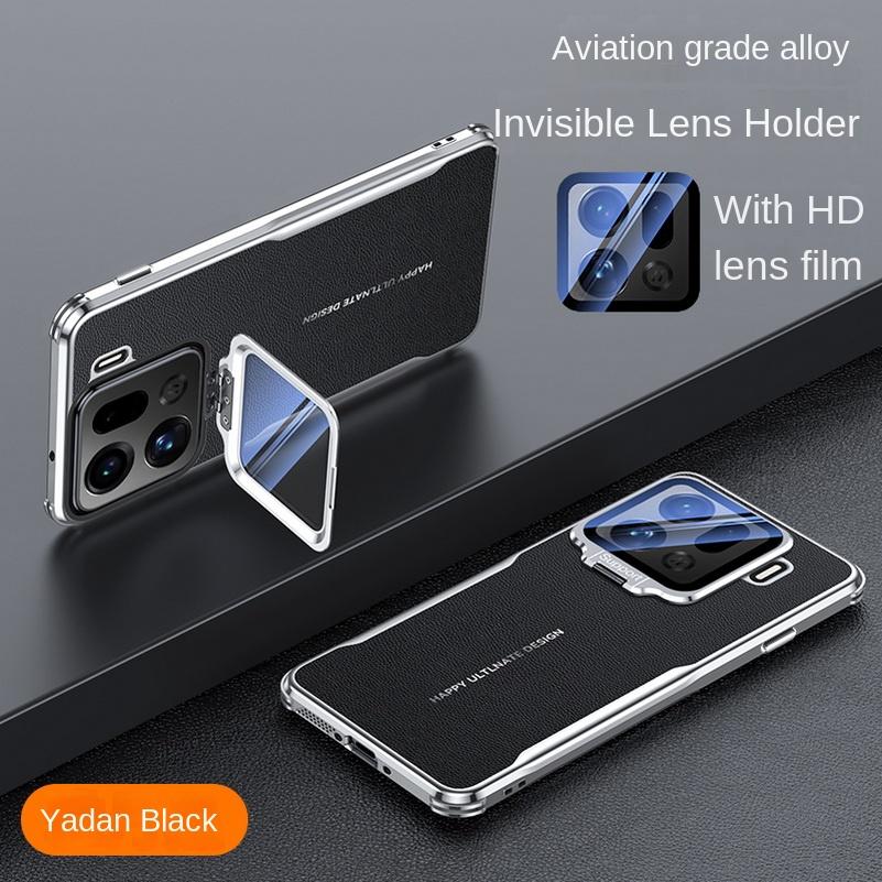 

Plain Leather Glass Lens Holder Phone Case For OPPO Find X9 Pro find x9 X8 Ultra X8s + X8 Pro Four Corners Anti-drop Cover OPPO Find X8