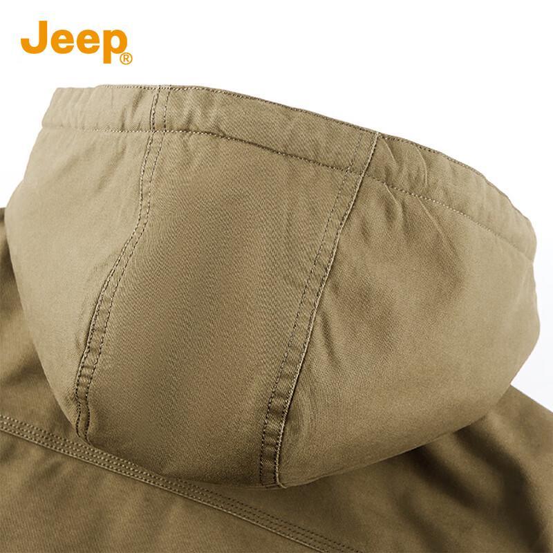 Jeep Men's Detachable Hooded Cotton Casual Jacket