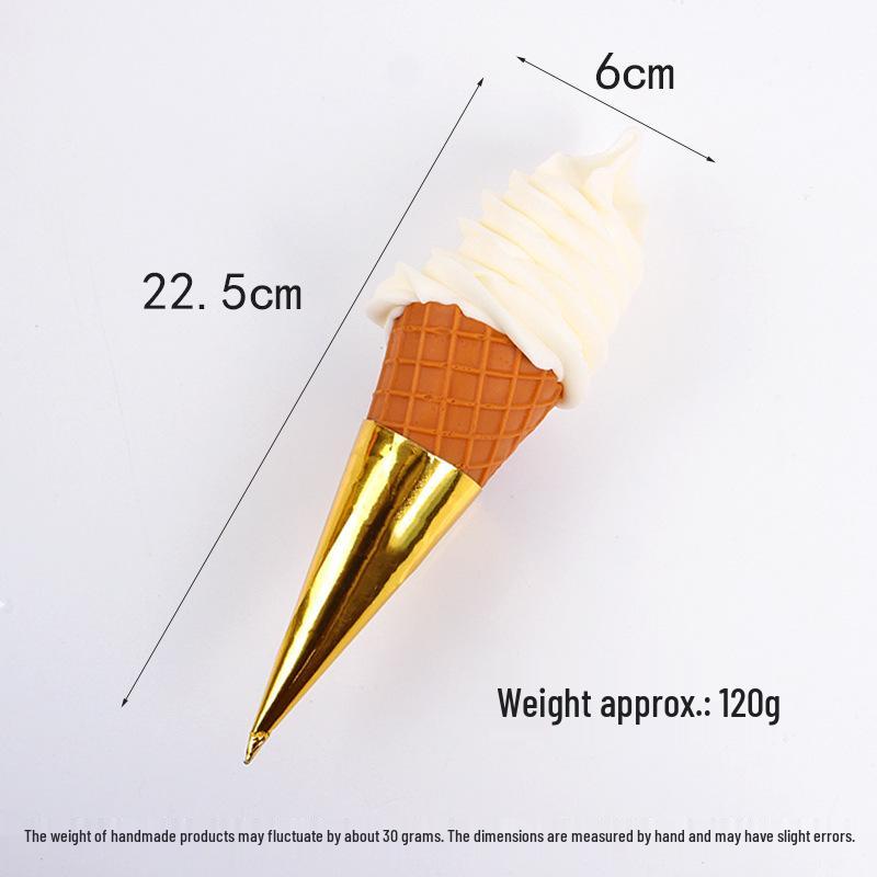 Grande Cono Gelato Decorativo Realistico Prop per Gelaterie e Espositori Bevande Fredde