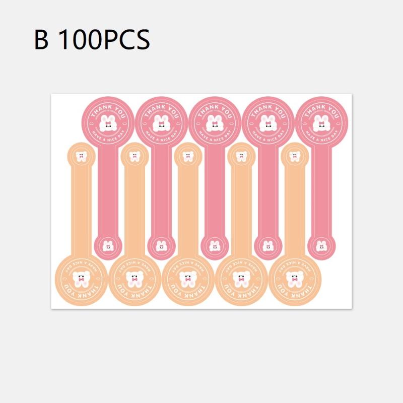 50/100Pcs New Handmade Stickers Food Label Self-Adhesive Long Label Packaging Sealing Labels Stickers Party Cake Baking Labels