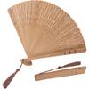 Garneck Bamboo Hand Fan - Art Silk Decorative Folding Fan - Eastern Style Carved Elegant Hand Fan - Handfan Gift for Birthday Dancing Wedding Party
