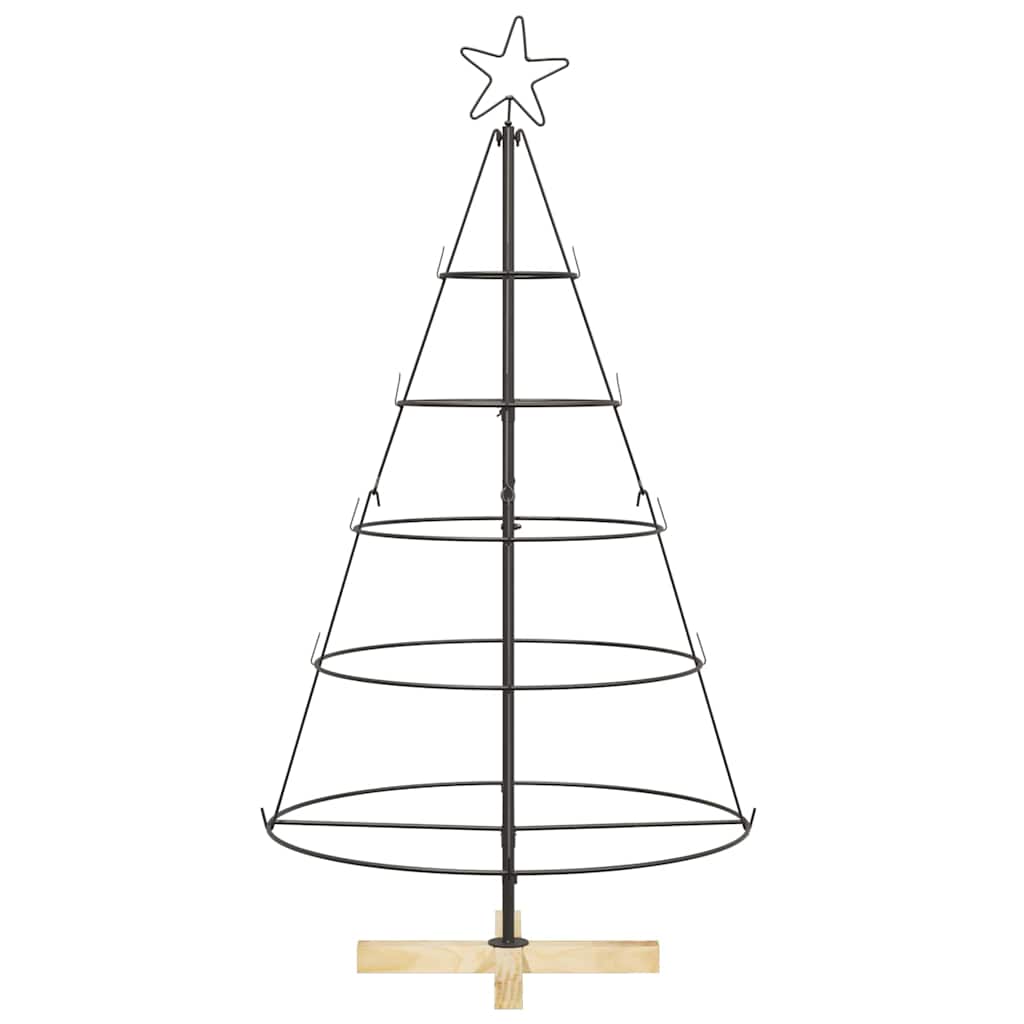 Christmas Decoration with Stand Black 126 cm Steel
