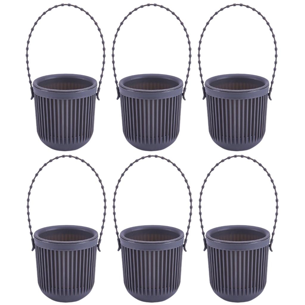 6pcs Flower Pots Hanging Planter for Succulent Plant Wall Mounted Mini Planter with Removable Handle Office Decorations
