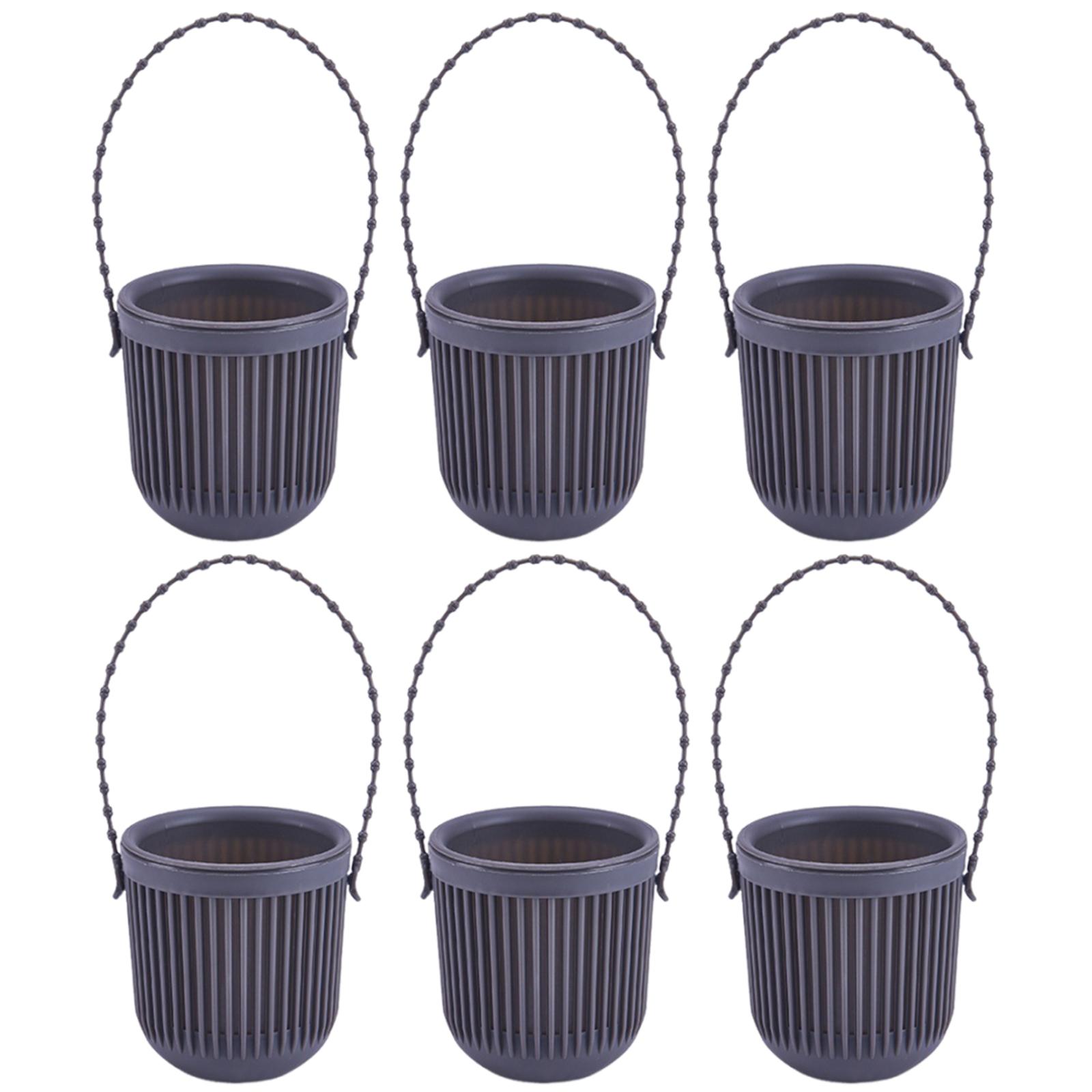 

6 шт. Подвесная корзина для растений, подвеска для комнатных растений, цветочные горшки для сада, суккуленты, потолочные, настенные, оконные подвески, кашпо чёрный