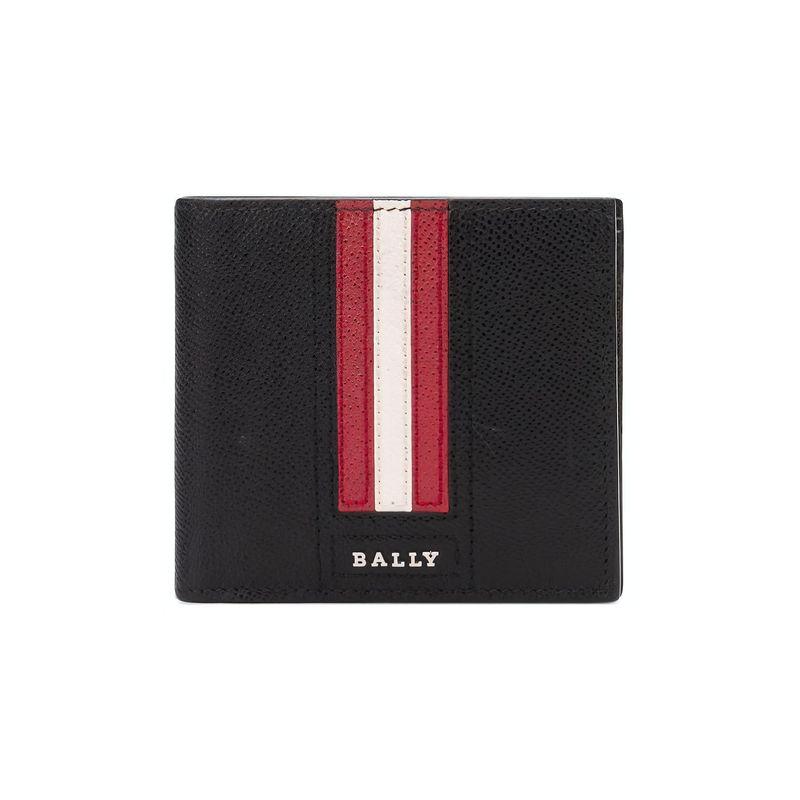 Bally Minimalistisches Mode-Doppelfalt-Lederportemonnaie Herrenportemonnaie Schwarz 6224892