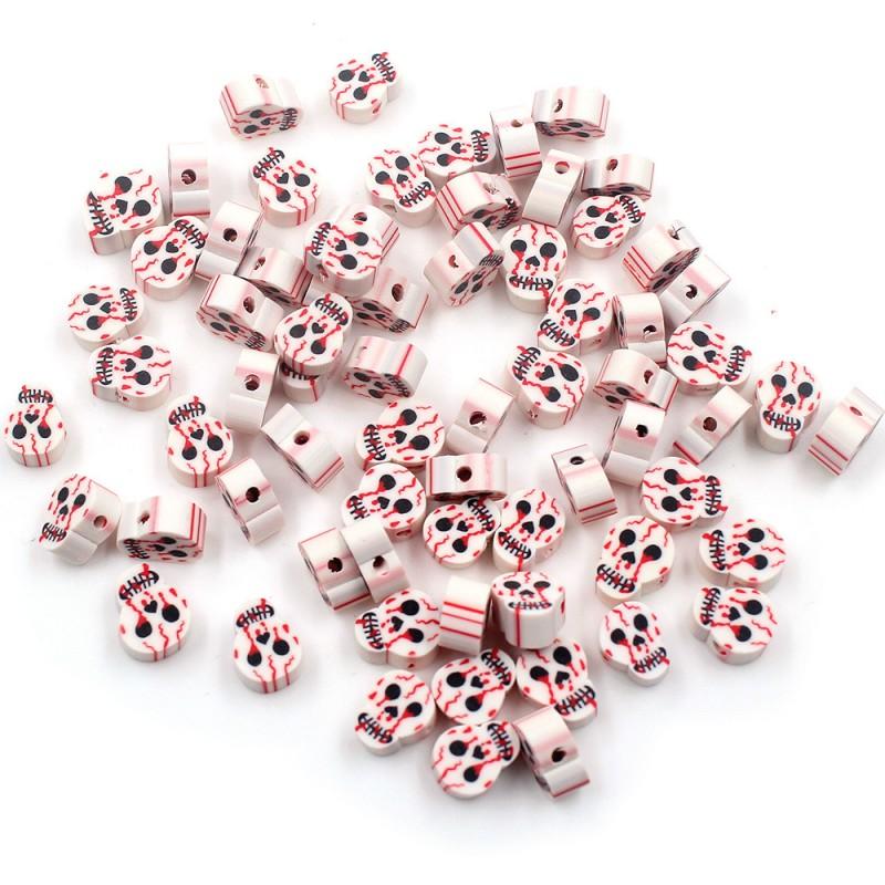 Halloween Polymer Clay Beads Spooky Skull Pumpkin Ghost Spacer DIY Jewelry Making 10mm 1000pcs
