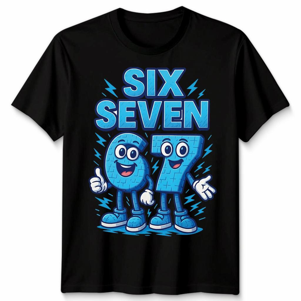Six Seven Number 67 Cartoon Funny Retro Gamer Style Unisex Tshirt Gift