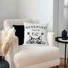 Funny Reserved For The Cat Pillowcase, Cute Peeking Kitten Art, Black White Pet Lover Cushion Cover, Cat Mom Home Decor