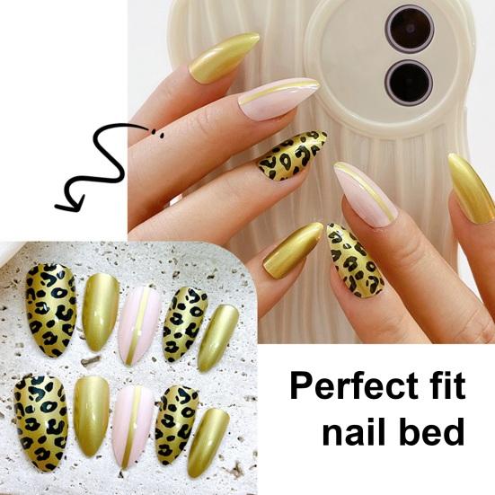 

1 Set Leopard Print Fake Nails European Ins Style Long-lasting Stylish FALSE Nails Women