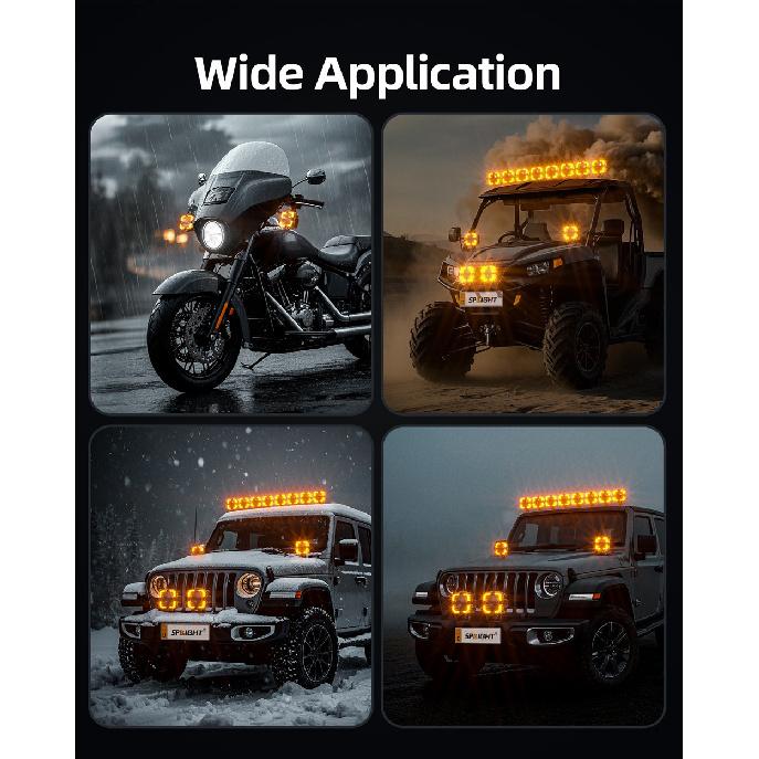 2pcs LED Work Light White Amber Driving Fog Light Daytime Running Light Led Light Bar For Car Truck Pickup Boat Suv Off Road Neon Lights 4