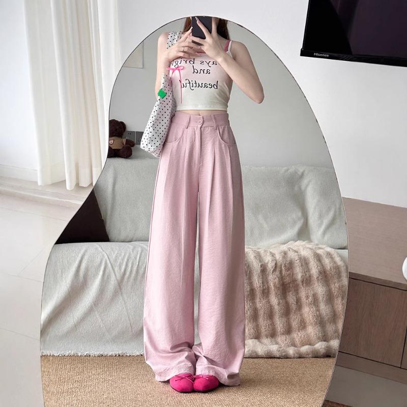 Cloud cotton milk pants women's summer thin new lazy wind loose high waist casual texture wide leg pants
