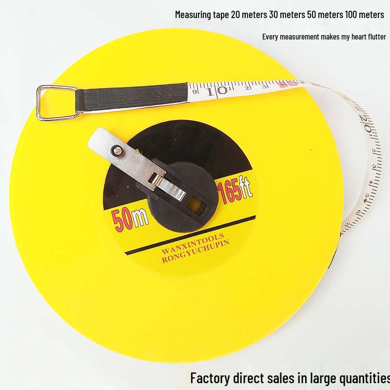 Fiber Tape Measure - Available In 10m, 20m, 30m, 50m, 100m. Features Soft Cloth and Leather Material for Flexible Measuring.