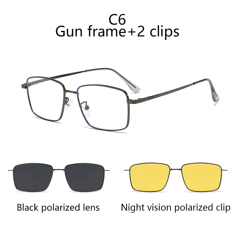 

MyopiaPrescription Multifunctional Glasses Polarizing Plate Irregular Frame -0.5 to -6.0 Magnetic Sunglasses Clip Prescription 0