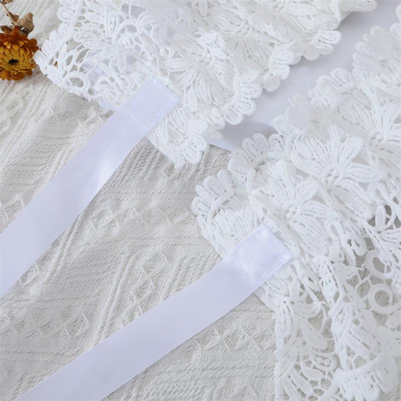 Fashionable Women Lace Tied Belt Wide Waistband Lace Skirt Style External Wear Waist Cinching Elastic Waistband Waist Cinch