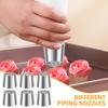 6 Stück Edelstahl Russische Spritztüllen Wiederverwendbare Russische Blumen Spritztüllen für Kuchen Dekoration Zuckerguss Sahne Blumenstrauß