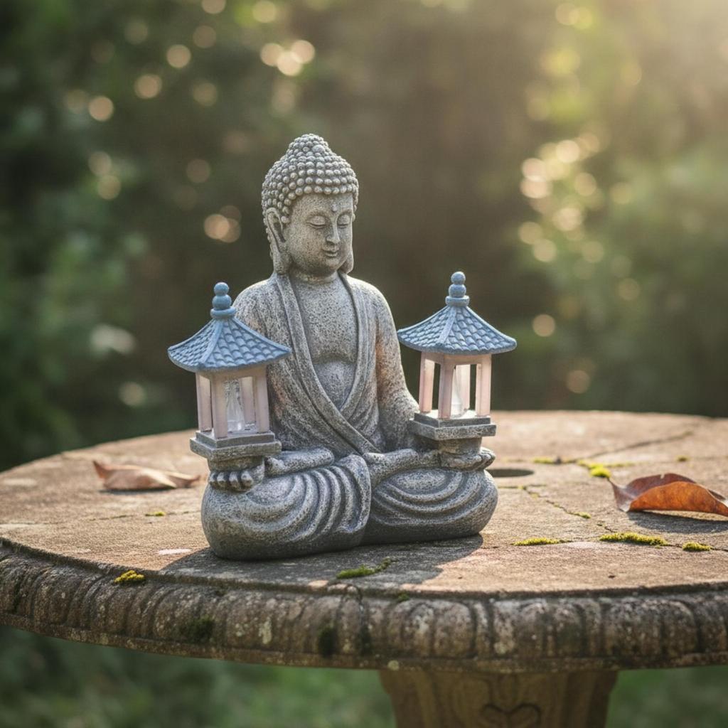Harz Buddha Meditationsstatue Friedliches Dekoratives Ornament Beruhigend für den Eingangsbereich