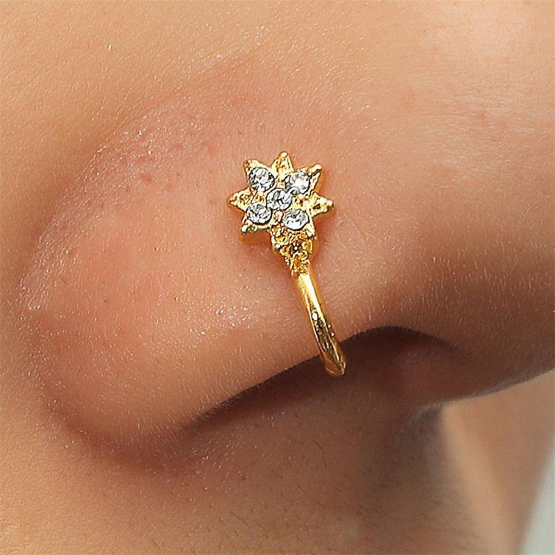 1Pc Non-Piercing Women And Girls Fake Nose Cuff Clip-On Nose Ring Nose Ring Cuffs