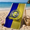 Asciugamano da Spiaggia in Microfibra Stampato con Stemma del Club di Calcio Nassr, Morbido e Assorbente, Asciugatura Rapida, Ideale per Viaggi Estivi, Essenziale per la Spiaggia, Piscina