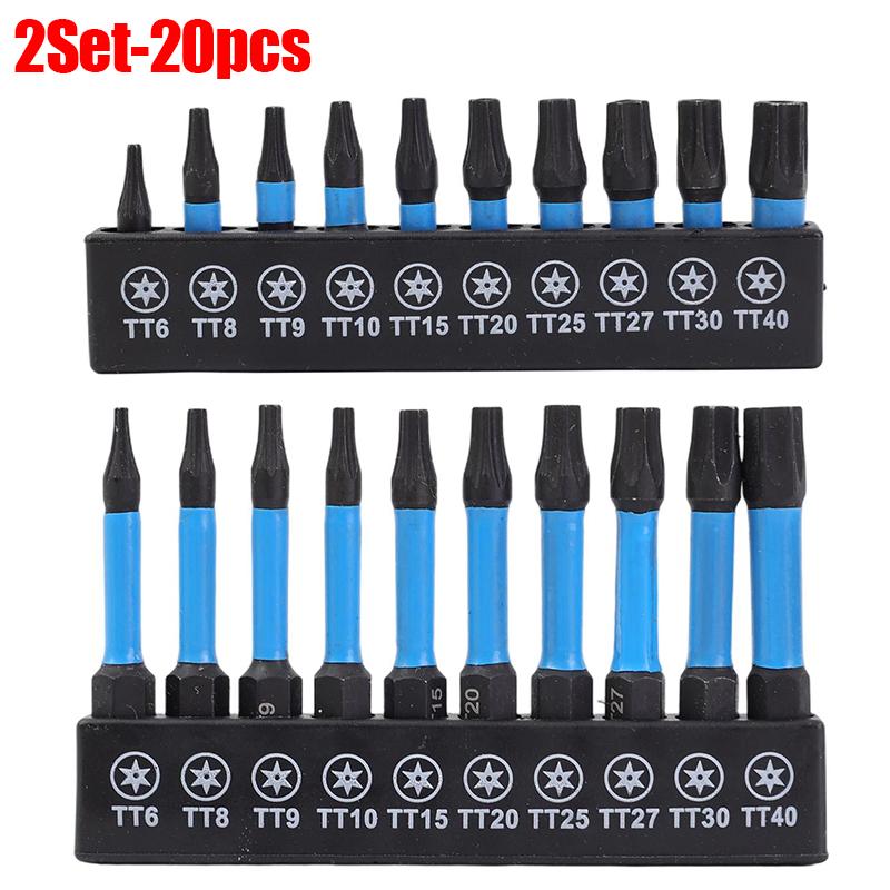 20/10x Magnetic Torx Hexagonal Drill Bit Set 25/50mm Hex Head Shank Screw Driver Screwdriver Bits Wrench Electric Drilling Tools