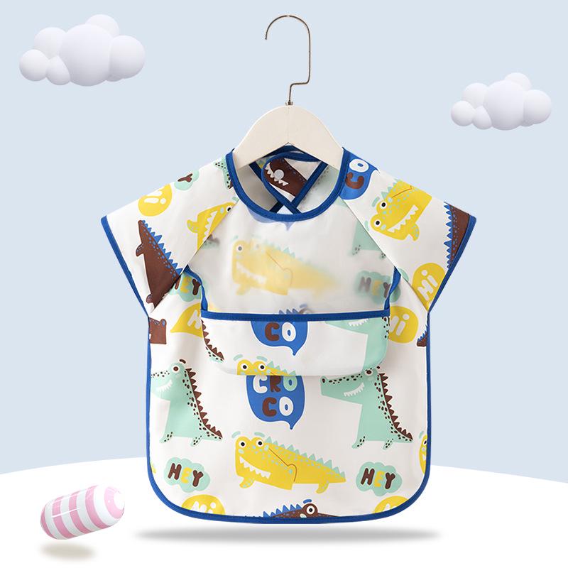 

Waterproof Summer Sleeveless Baby Bib - Stain-Resistant Infant Smock for Boys and Girls Size 90 [Recommended for 0-2 years]