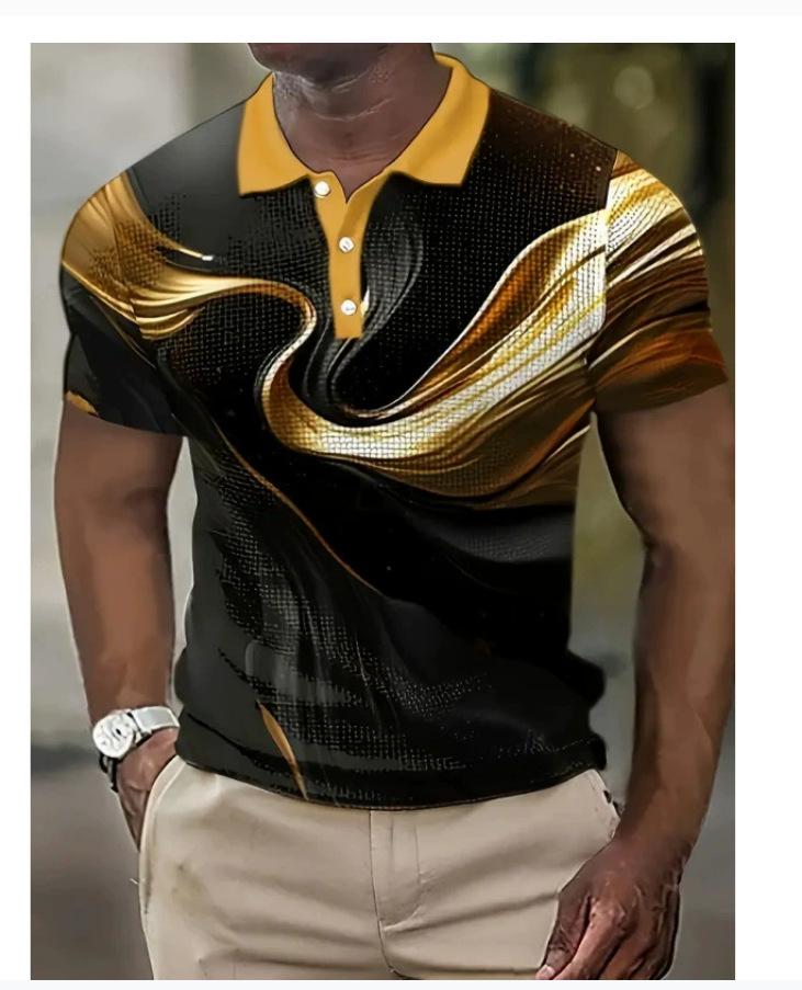 Men's Fashion Striped Zipper Polo Shirt – Short Sleeve Casual Top