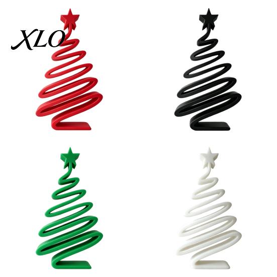 Office Desk Ornaments 3D Printed Minimalist Christmas Tree Desktop Ornament, Modern Holiday Table Indoor Outdoor Festive Display Sign for Living Room