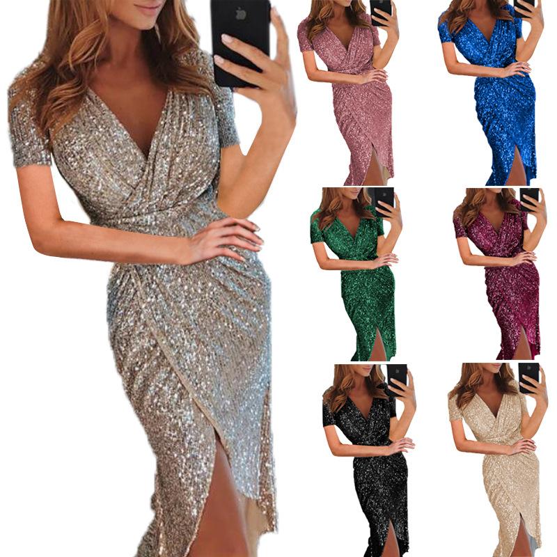 Shiny Glitter Evening Party Club Dress 
