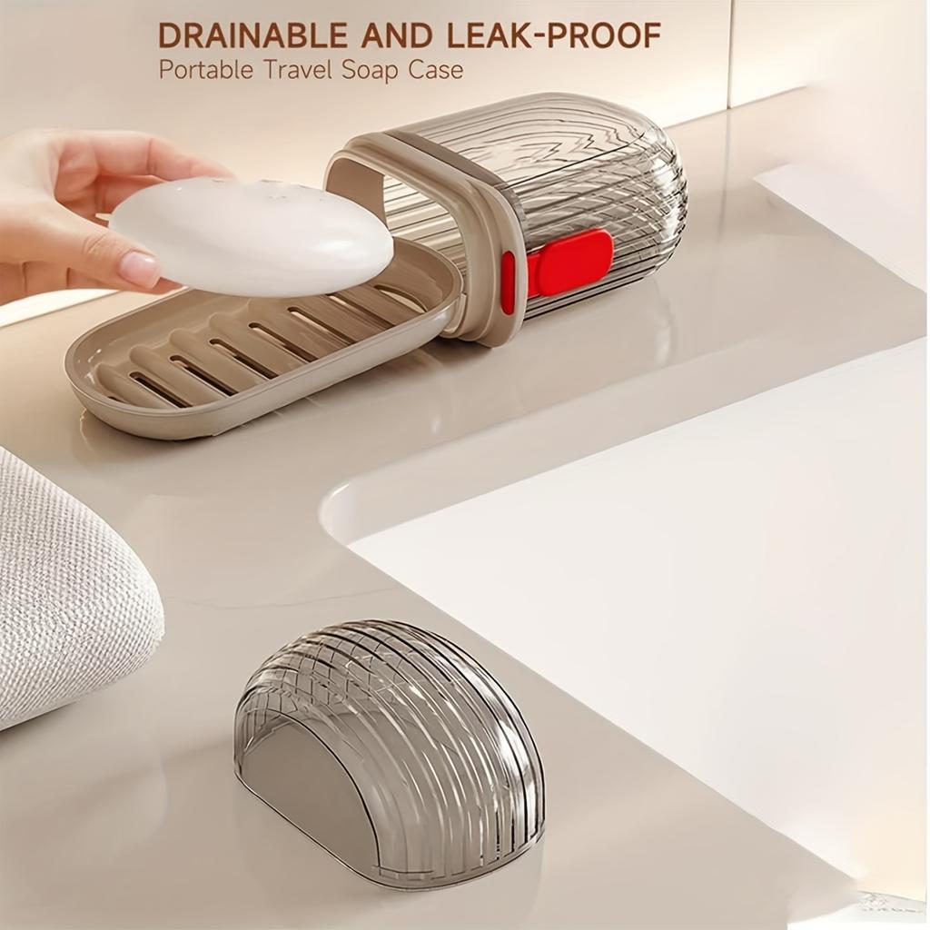 Soap Box Travel Portable Mini Soap Box Sealed Draining with Lid Soap Box Transparent Light Luxury Premium Soap Dish Ceramic