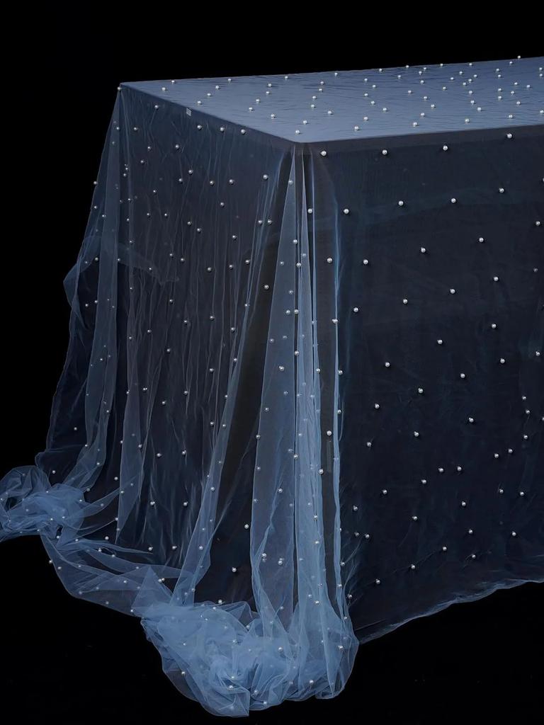 White Pearl Tulle Fabric Sheer Bridal Veil Wedding Table Decorations for Wedding Sweetheart Sewing DIY Crafts Gowns Crafts