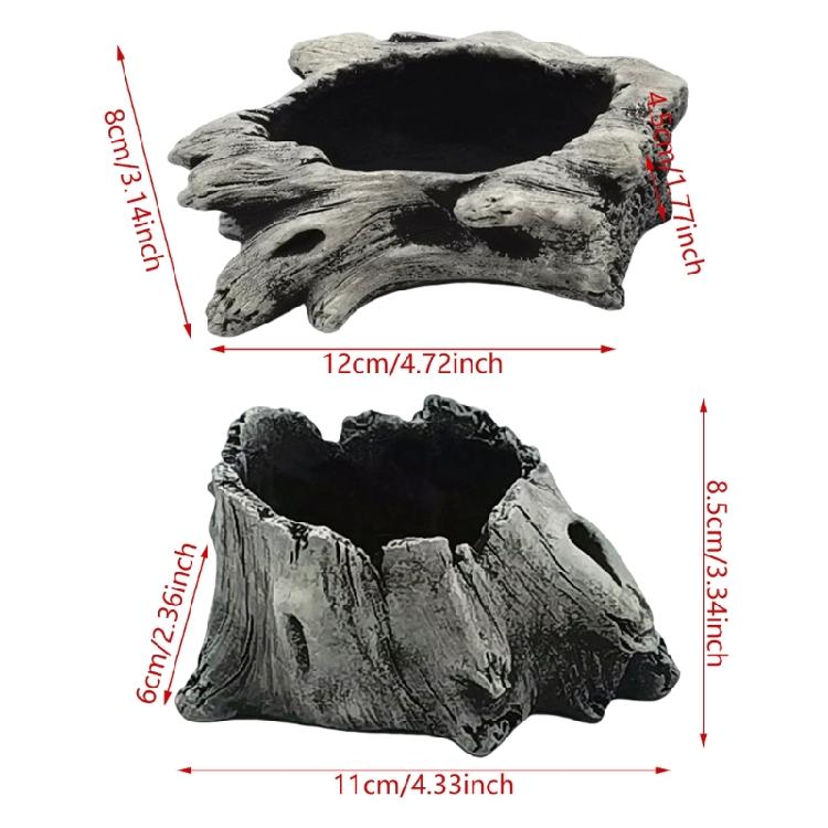 Künstliches Treibholz Sukkulenten Pflanzgefäß Rustikale Kaktus-Blumentöpfe für kleine Pflanzen Blumenarrangement Baumstumpf-Skulptur