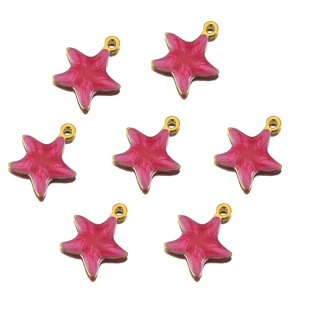 10pcs New Stainless Steel Colorful Marine Coral Starfish Fish Seaweed Charm Necklace Earring Pendant Base for DIY Jewelry Making