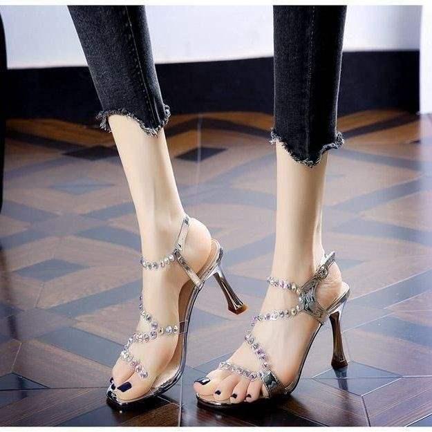 Fairy Rhinestone Stiletto High Heels | 2025 Summer Versatile Sandals