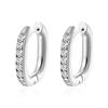Inlaid square diamond ear buckle European and American style women's earrings, fashionable and personalized versatile 18K gold diamond earrings