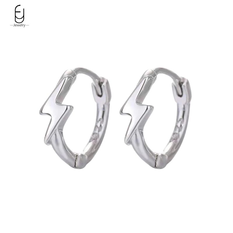 925 Silver Needle Vintage Gold Earrings for women Fashion Lightning Pendant Hoop Earrings Wedding High Luxury Jewelry