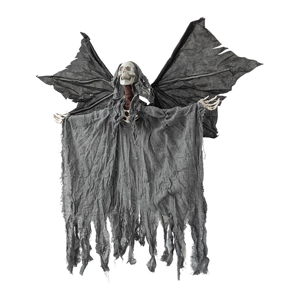 Halloween Hanging Grim Reaper Prop,Halloween Indoor & Outdoor Spooky Part Decorations,Light-emitting Sound Hanging Props Yard