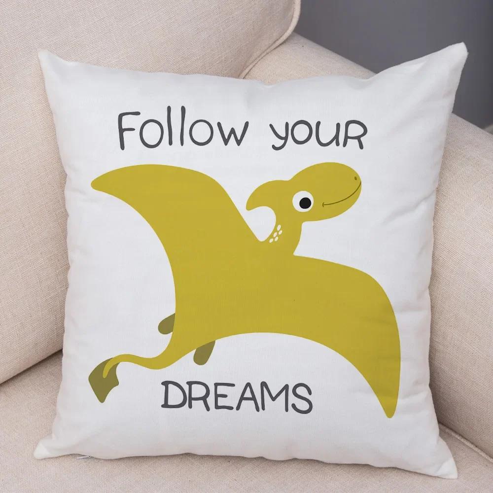 Mielas Juros periodo dinozauras Pagalvės užvalkalas Dekoratyvinis animacinių gyvūnų pagalvės užvalkalas Vaikų kambarys Sofa