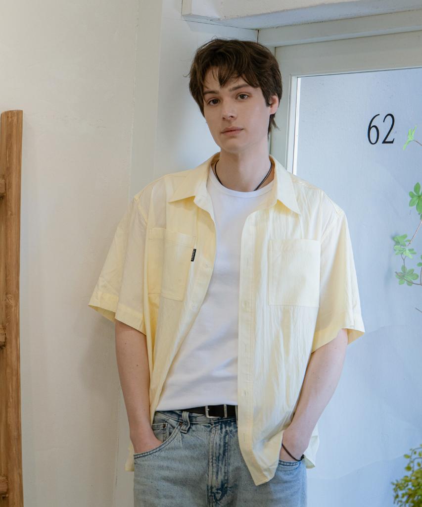 Leunnes Breeze Linen Short-Sleeve Shirt / Lemon