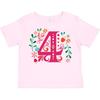 Inktastic 4th Birthday Party Photo Number 4 Toddler T-Shirt Fourth Four Im Pink