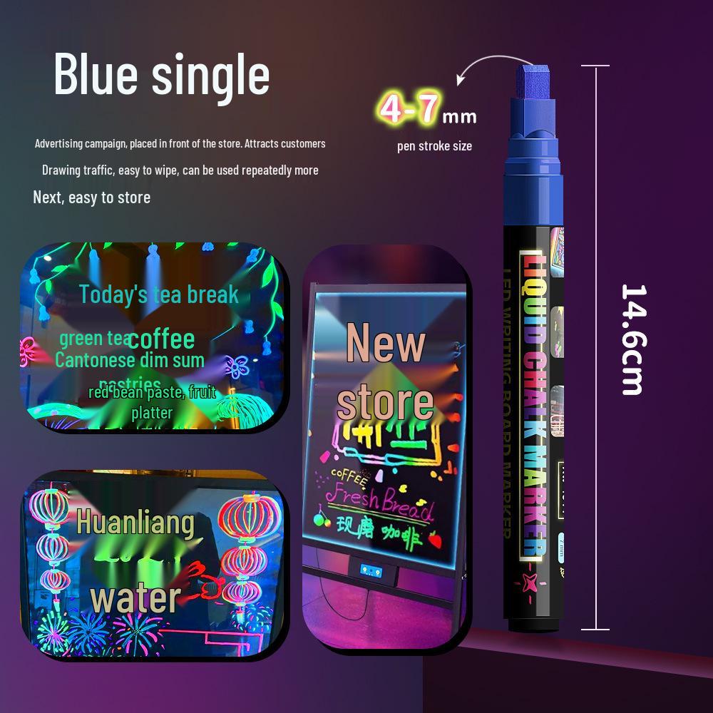 

Стираемый флуоресцентный маркер-хайлайтер со светодиодной подсветкой для классных досок и маркерных досок Flat Tip